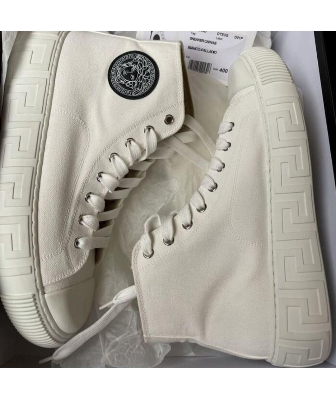 VERSACE Белые текстильные кеды, фото 6