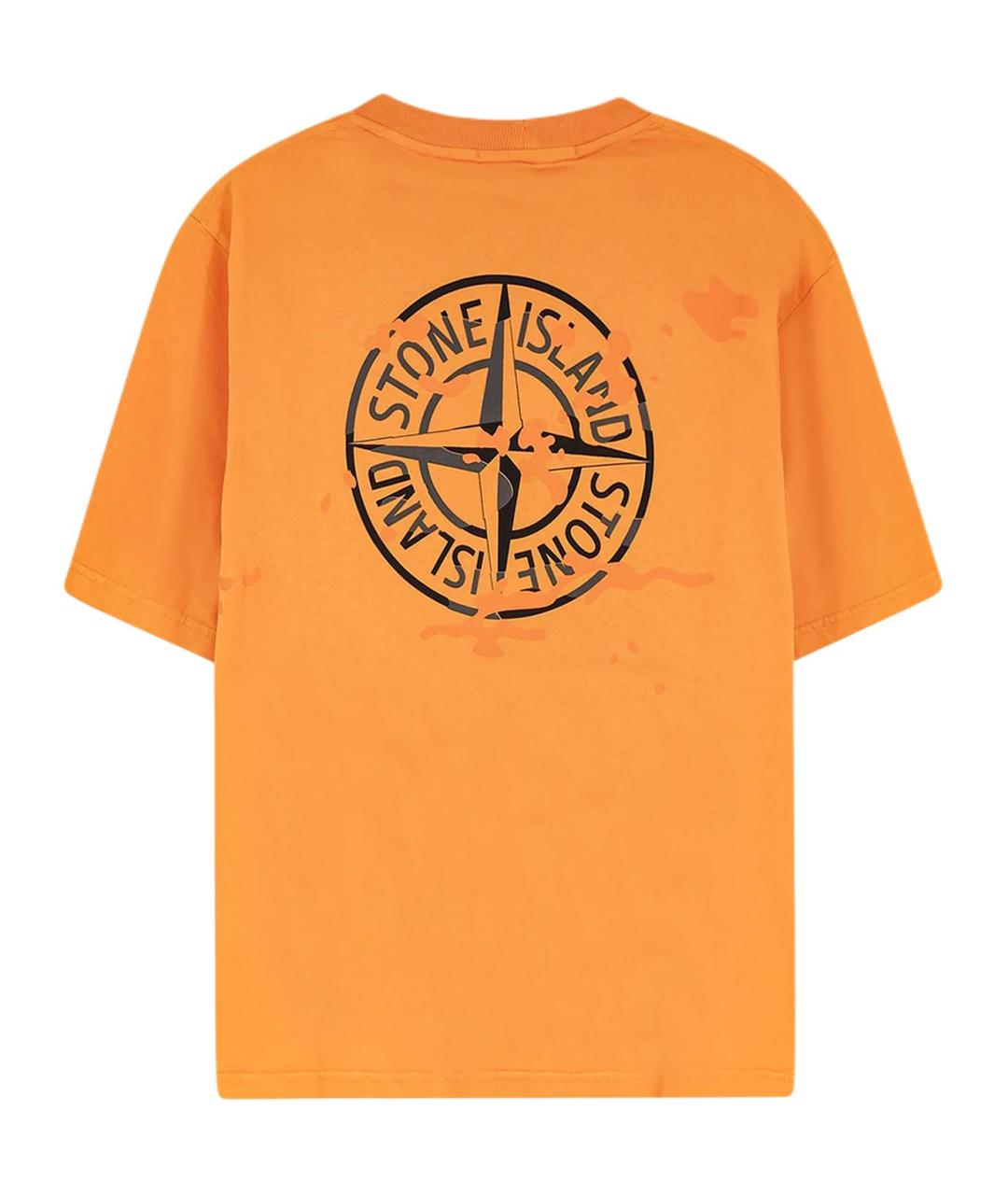 STONE ISLAND Оранжевая футболка, фото 2