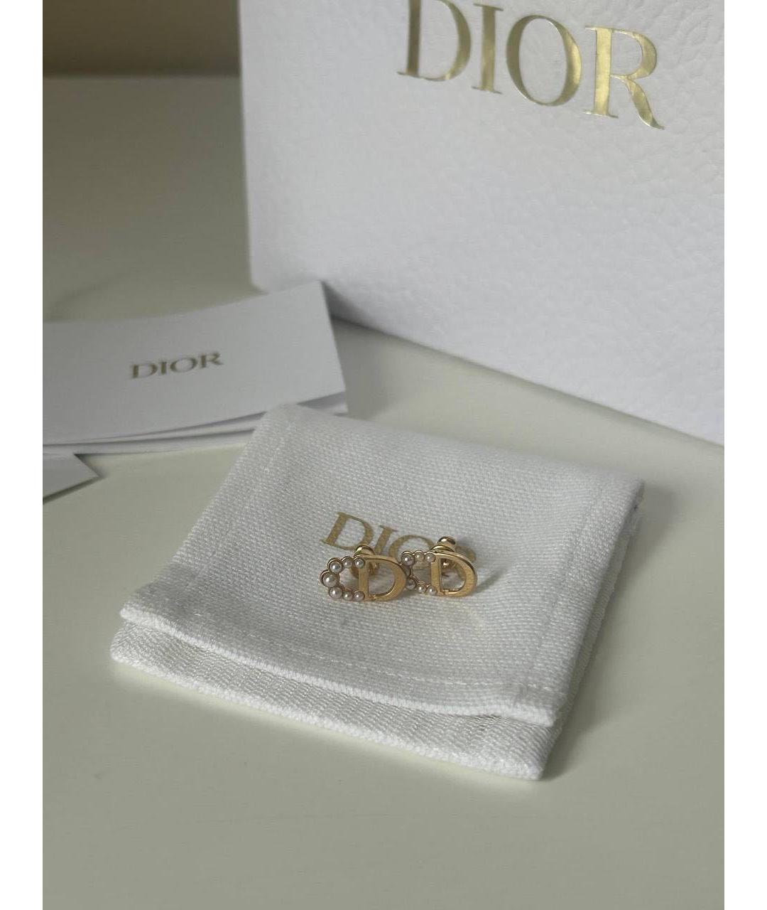 CHRISTIAN DIOR Золотые металлические серьги, фото 4