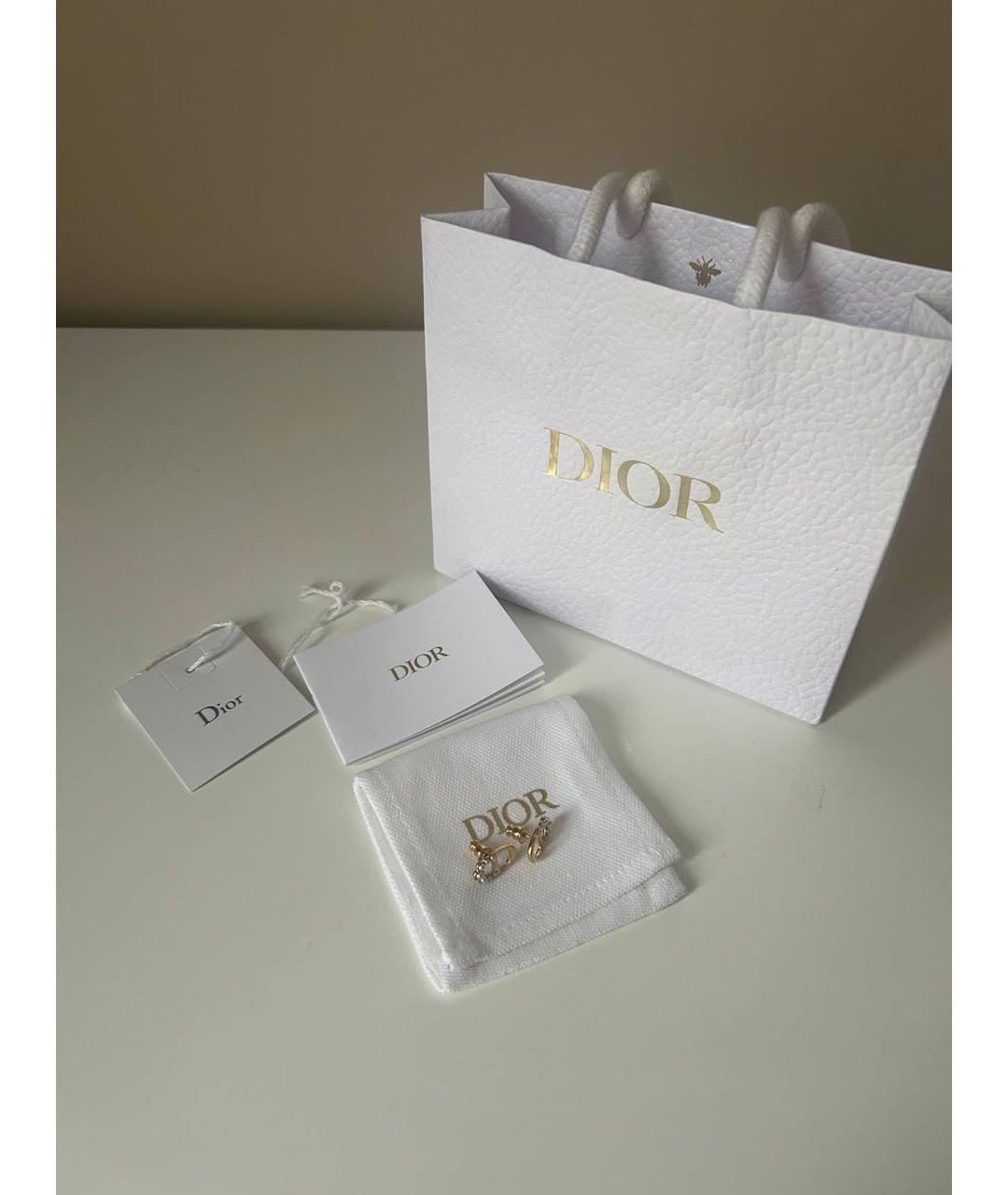 CHRISTIAN DIOR Золотые металлические серьги, фото 3