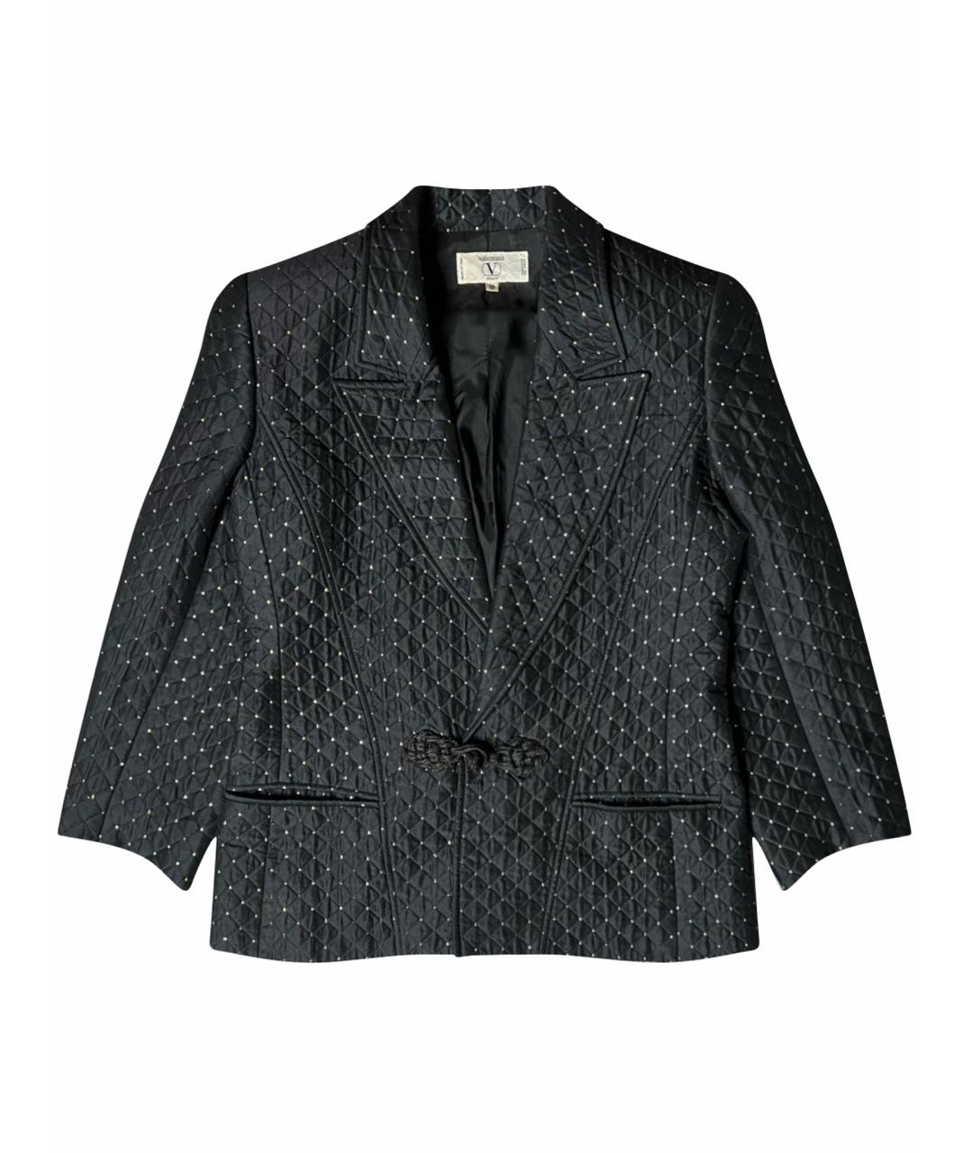 VALENTINO Черный шелковый жакет/пиджак, фото 1