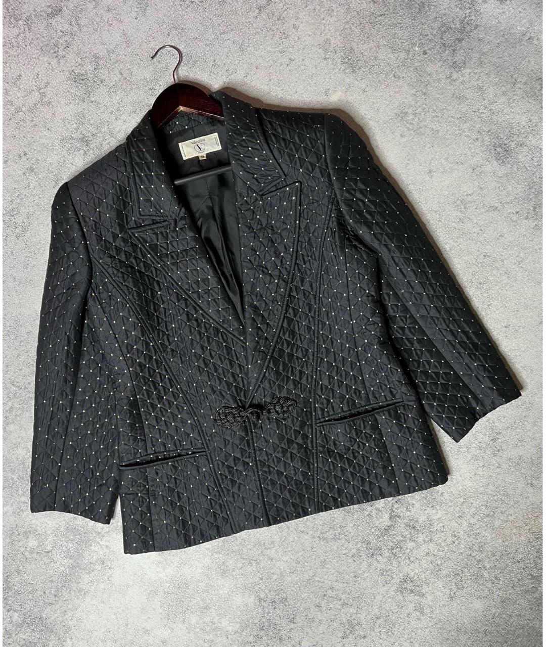VALENTINO Черный шелковый жакет/пиджак, фото 9