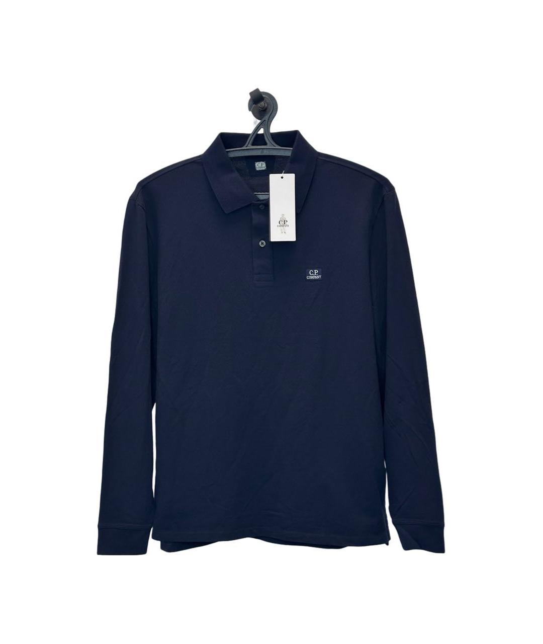 CP COMPANY Темно-синее хлопковое поло с длинным рукавом, фото 6