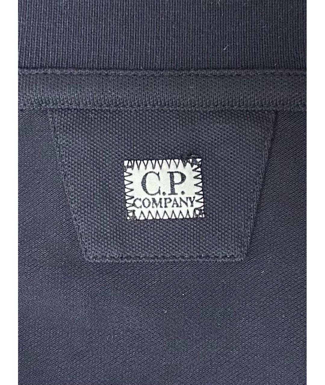 CP COMPANY Темно-синее хлопковое поло с длинным рукавом, фото 4