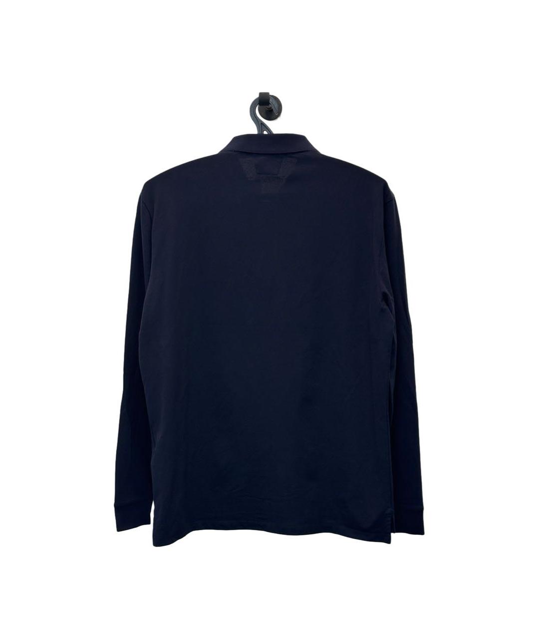 CP COMPANY Темно-синее хлопковое поло с длинным рукавом, фото 3
