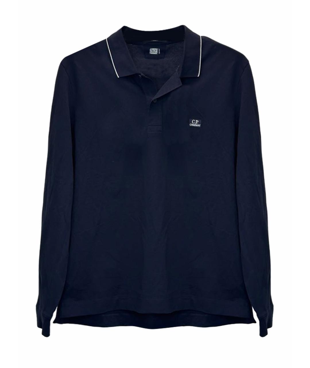 CP COMPANY Темно-синее хлопковое поло с длинным рукавом, фото 6