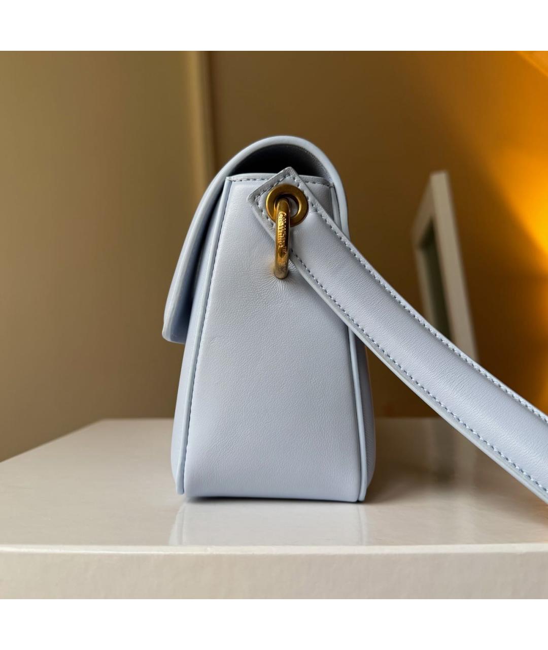 OFF-WHITE Голубая кожаная сумка через плечо, фото 2