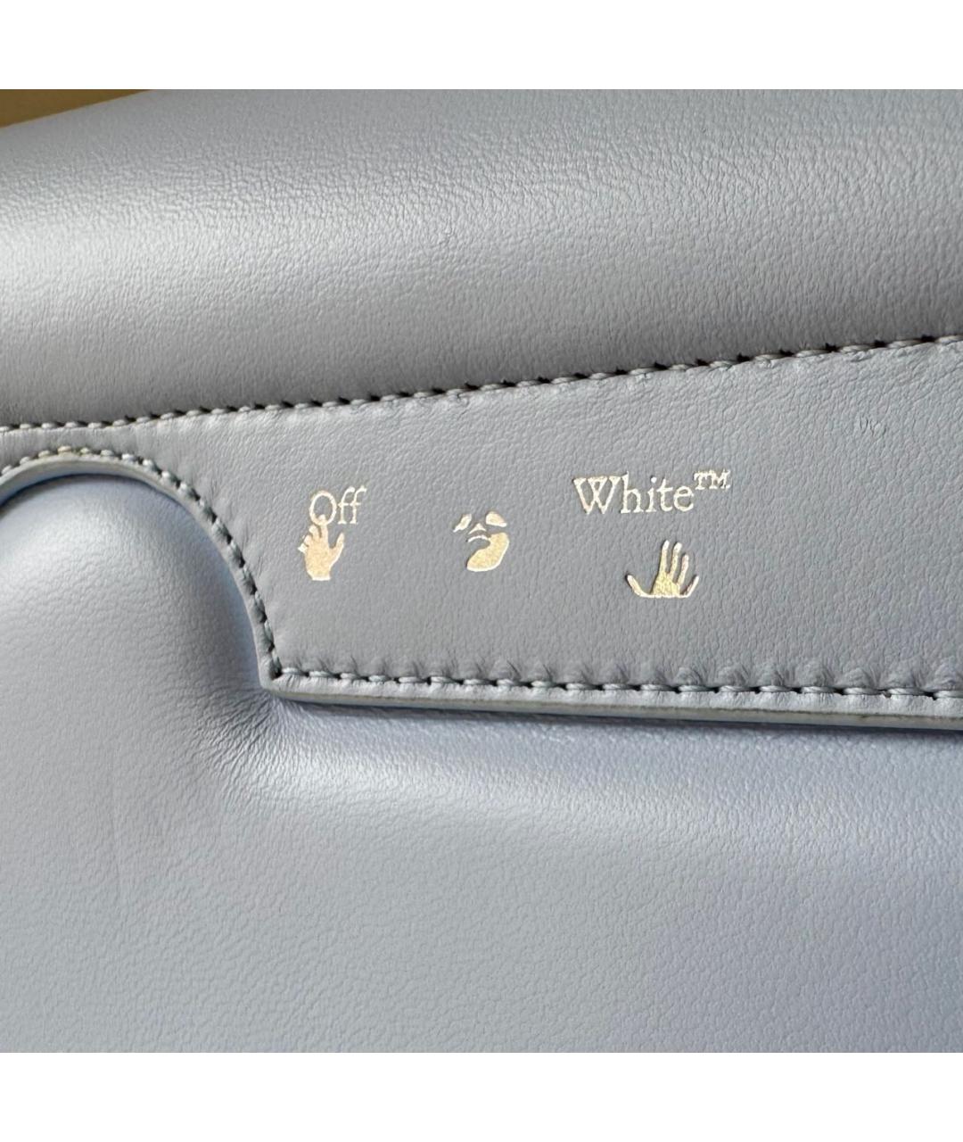 OFF-WHITE Голубая кожаная сумка через плечо, фото 5