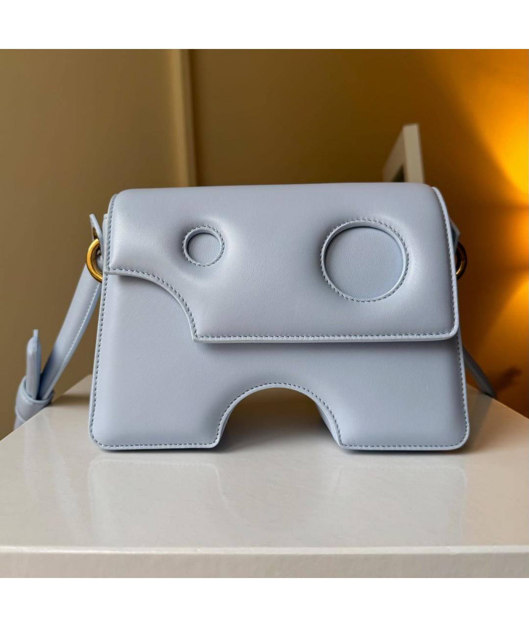 OFF-WHITE Голубая кожаная сумка через плечо, фото 9