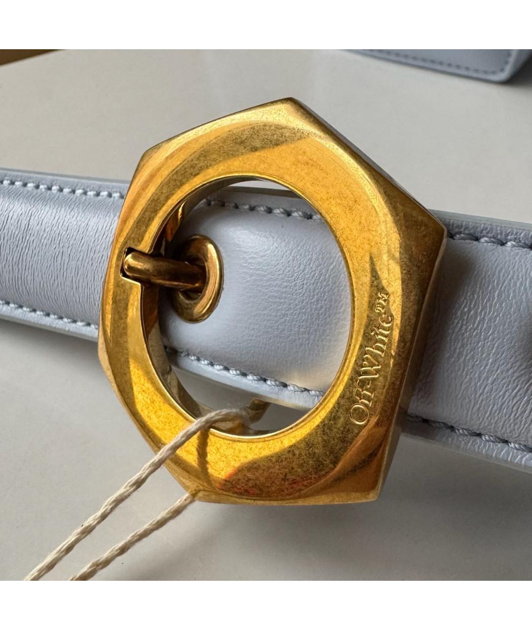 OFF-WHITE Голубая кожаная сумка через плечо, фото 7