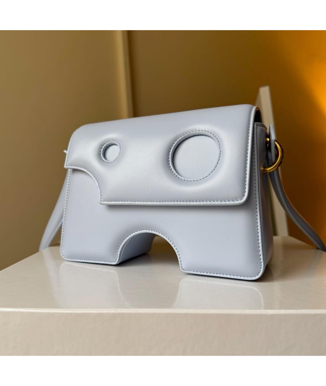 OFF-WHITE Голубая кожаная сумка через плечо, фото 3