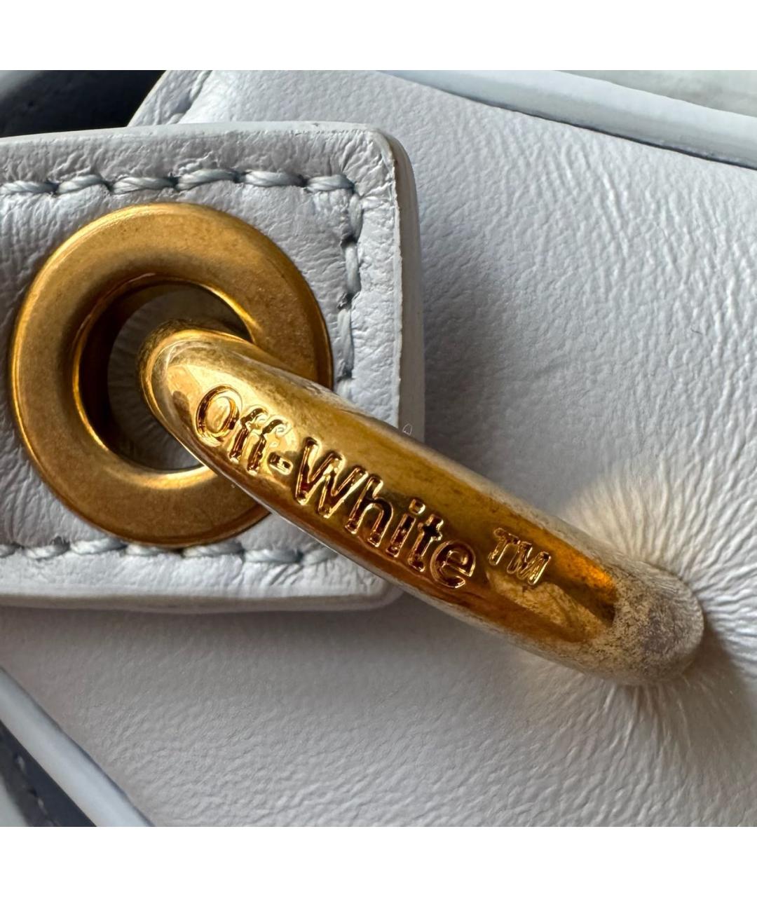 OFF-WHITE Голубая кожаная сумка через плечо, фото 6