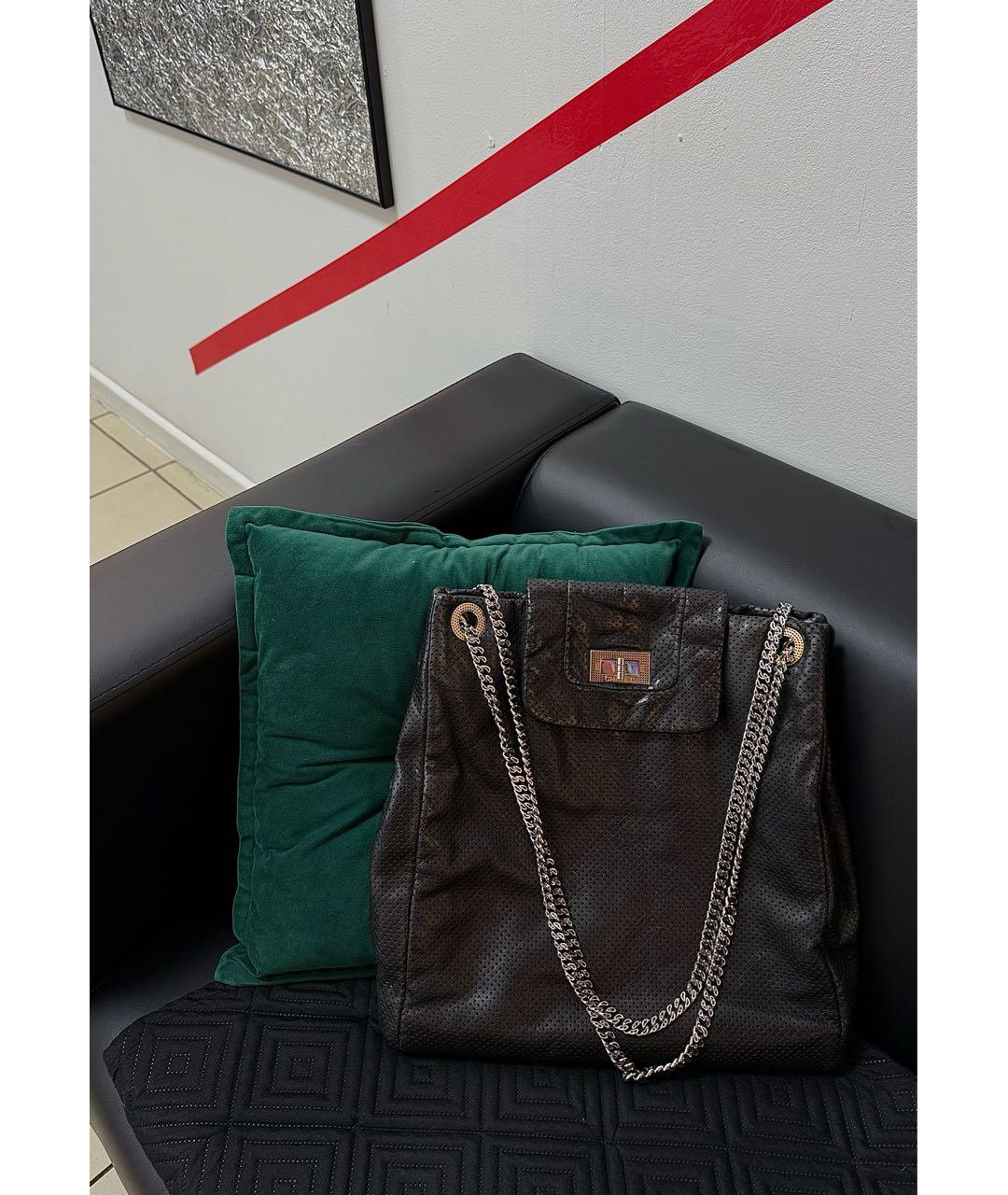 CHANEL Черная кожаная сумка тоут, фото 7