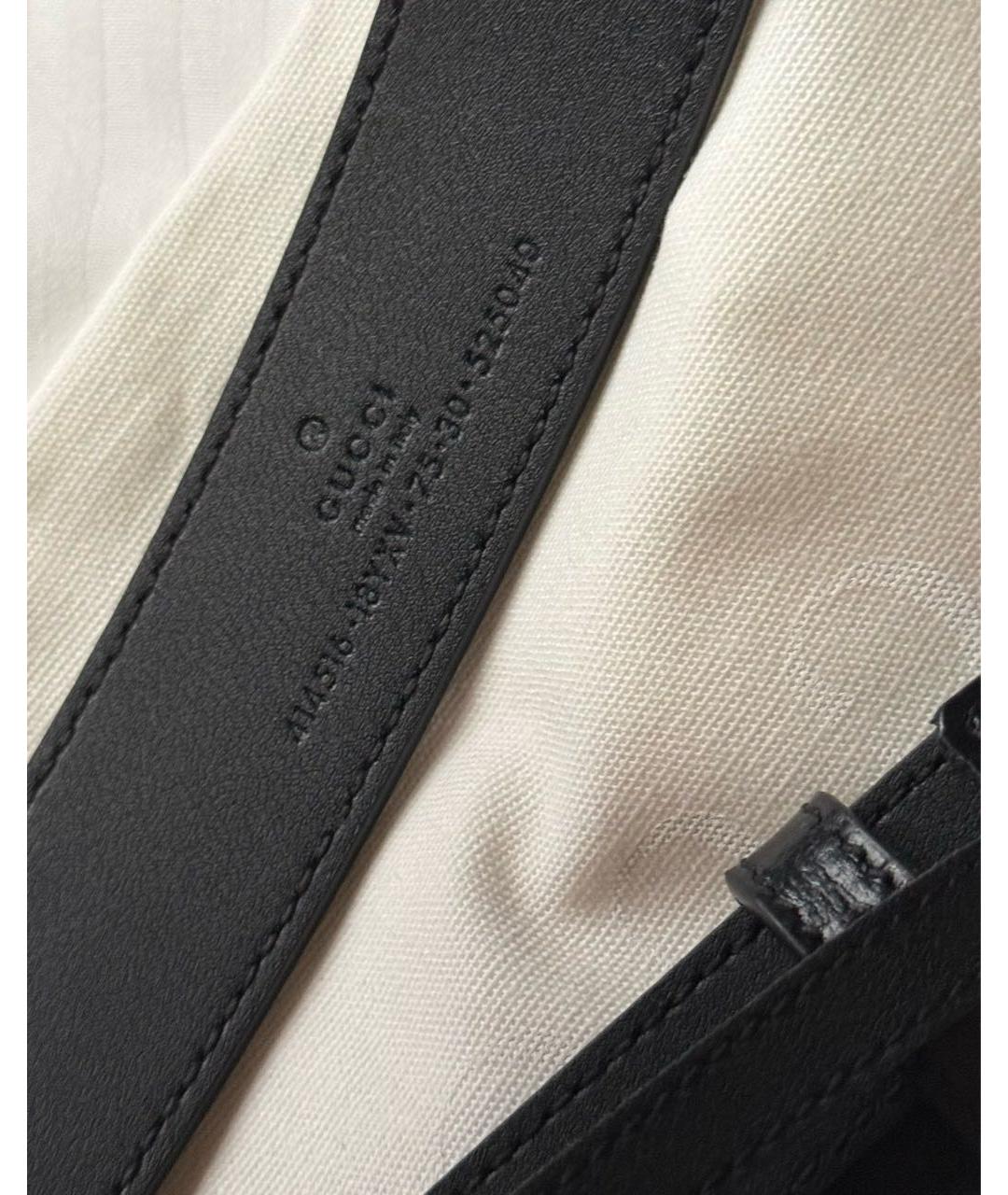 GUCCI Черный кожаный ремень, фото 4