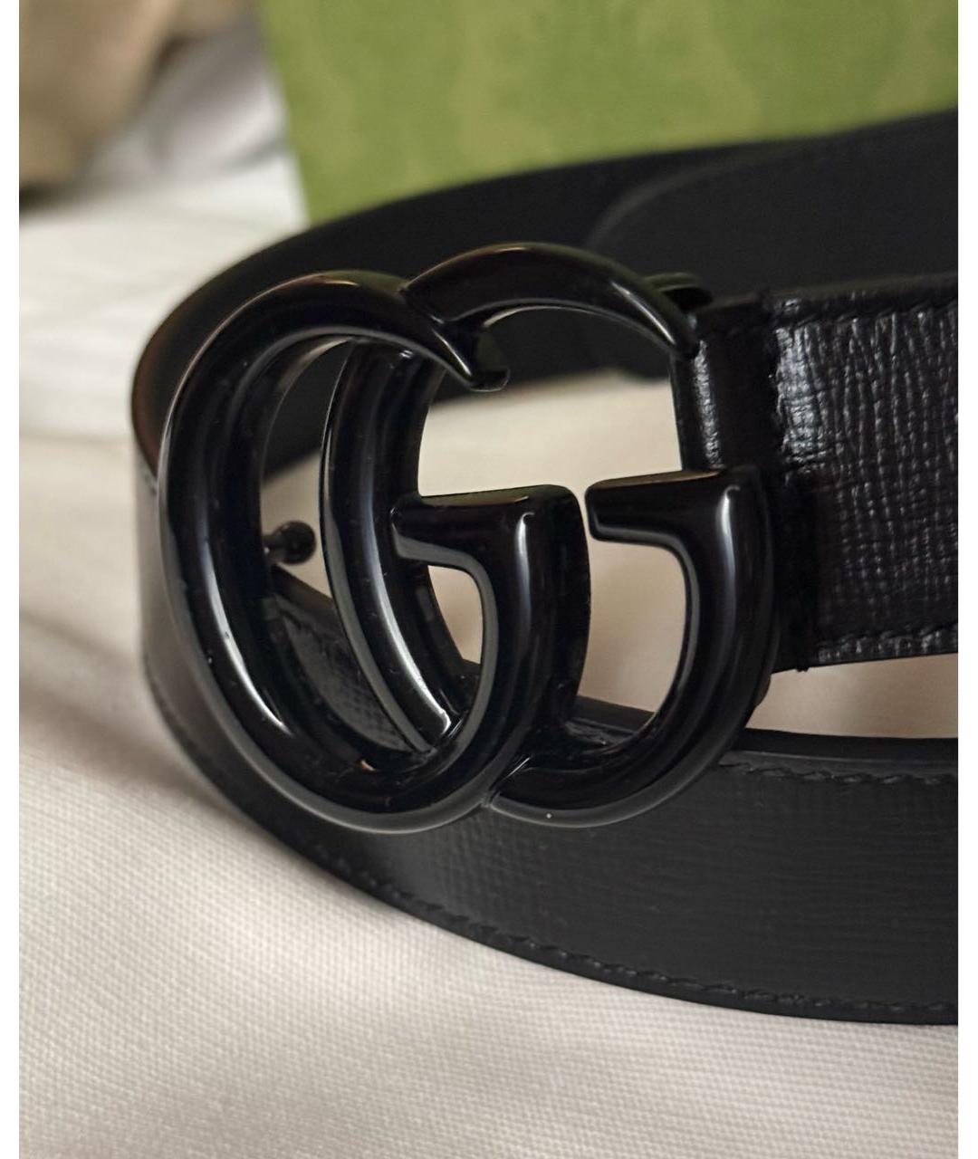 GUCCI Черный кожаный ремень, фото 3