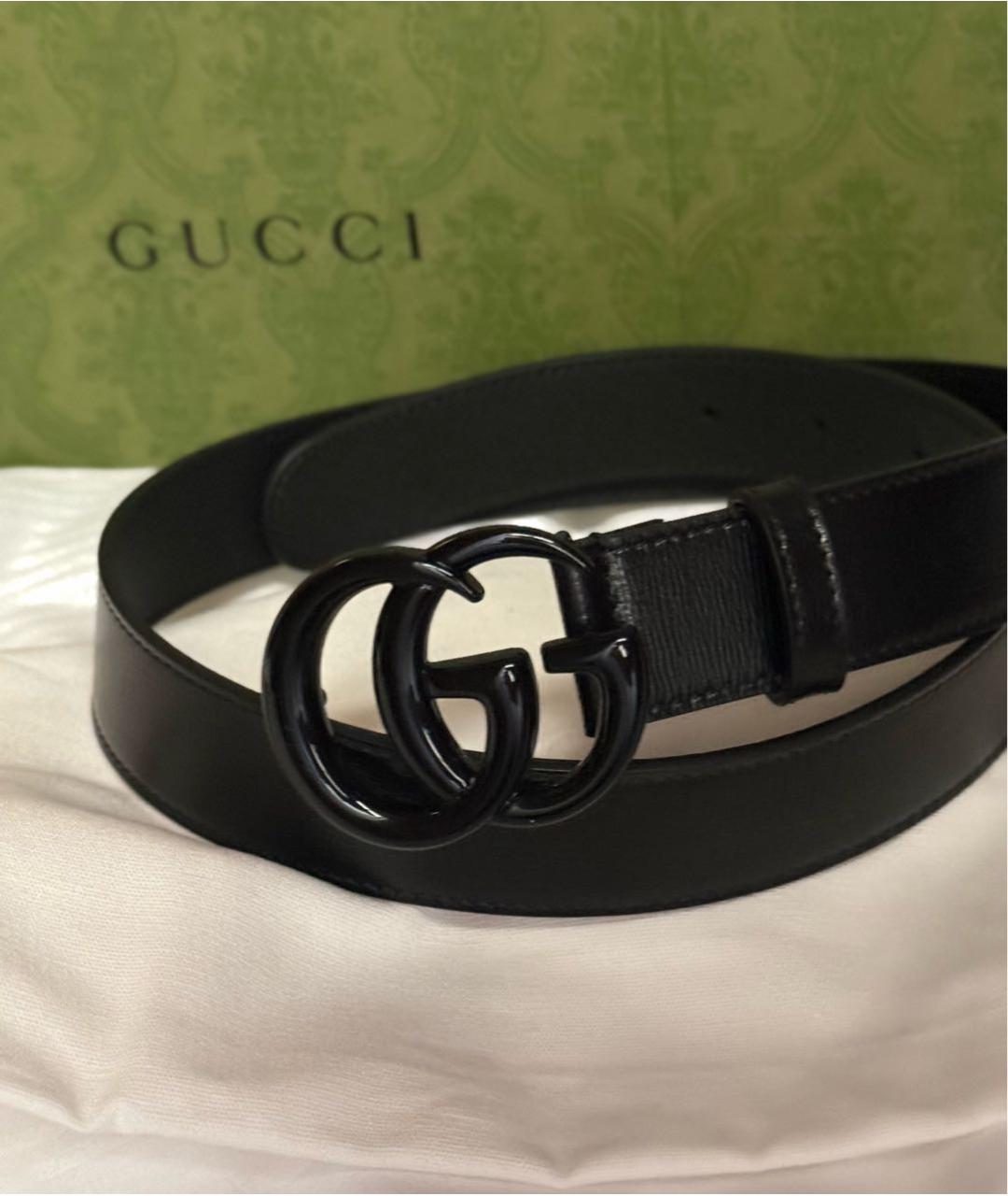 GUCCI Черный кожаный ремень, фото 2