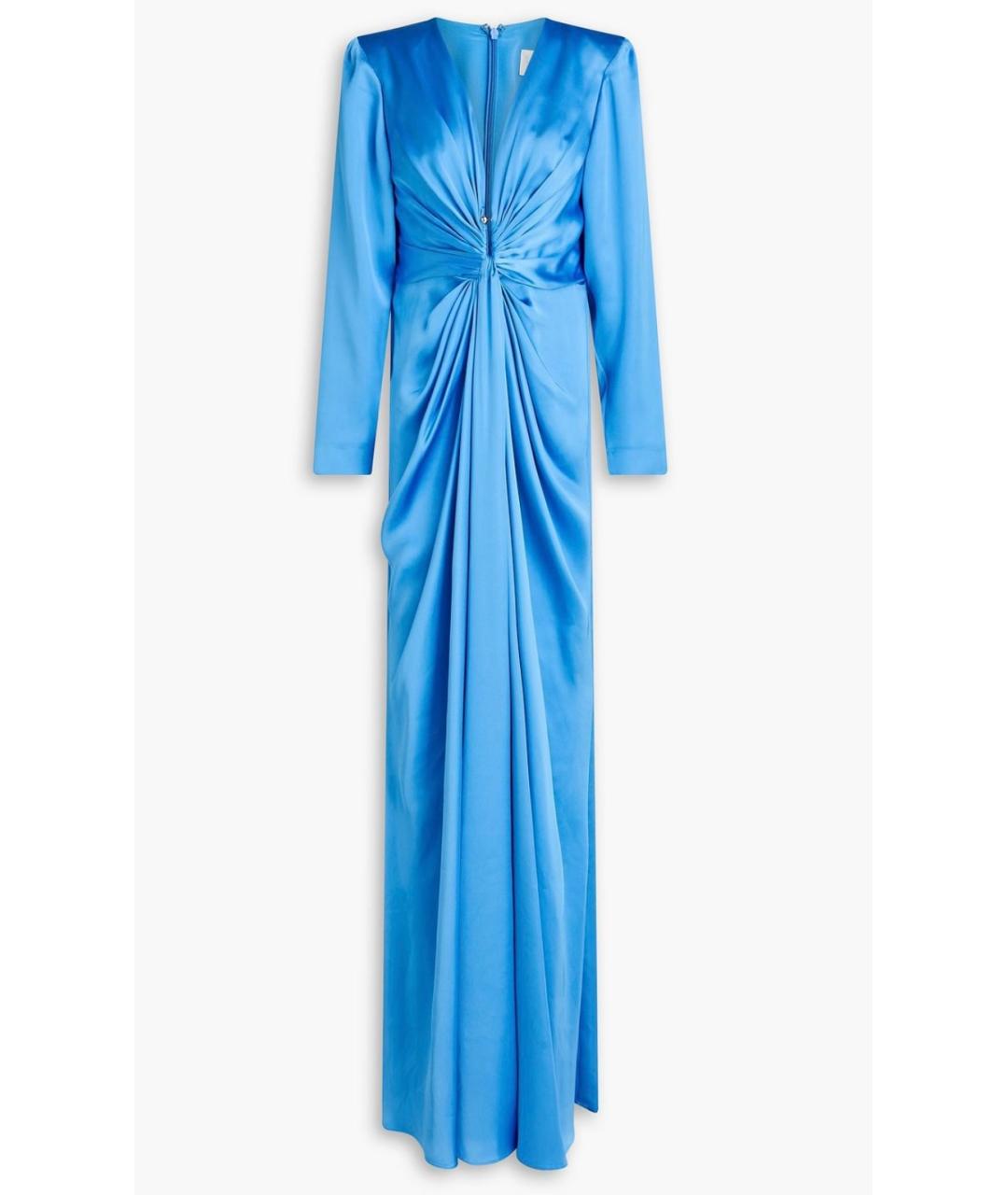 ZUHAIR MURAD Голубое шелковое вечернее платье, фото 4