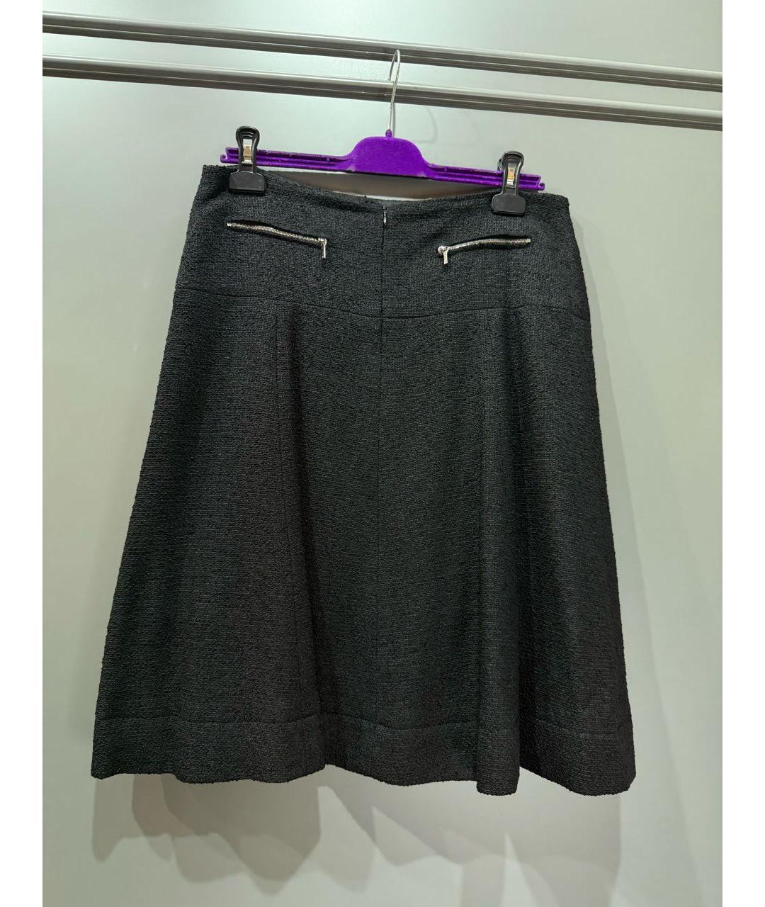 CHANEL Черная шерстяная юбка миди, фото 2