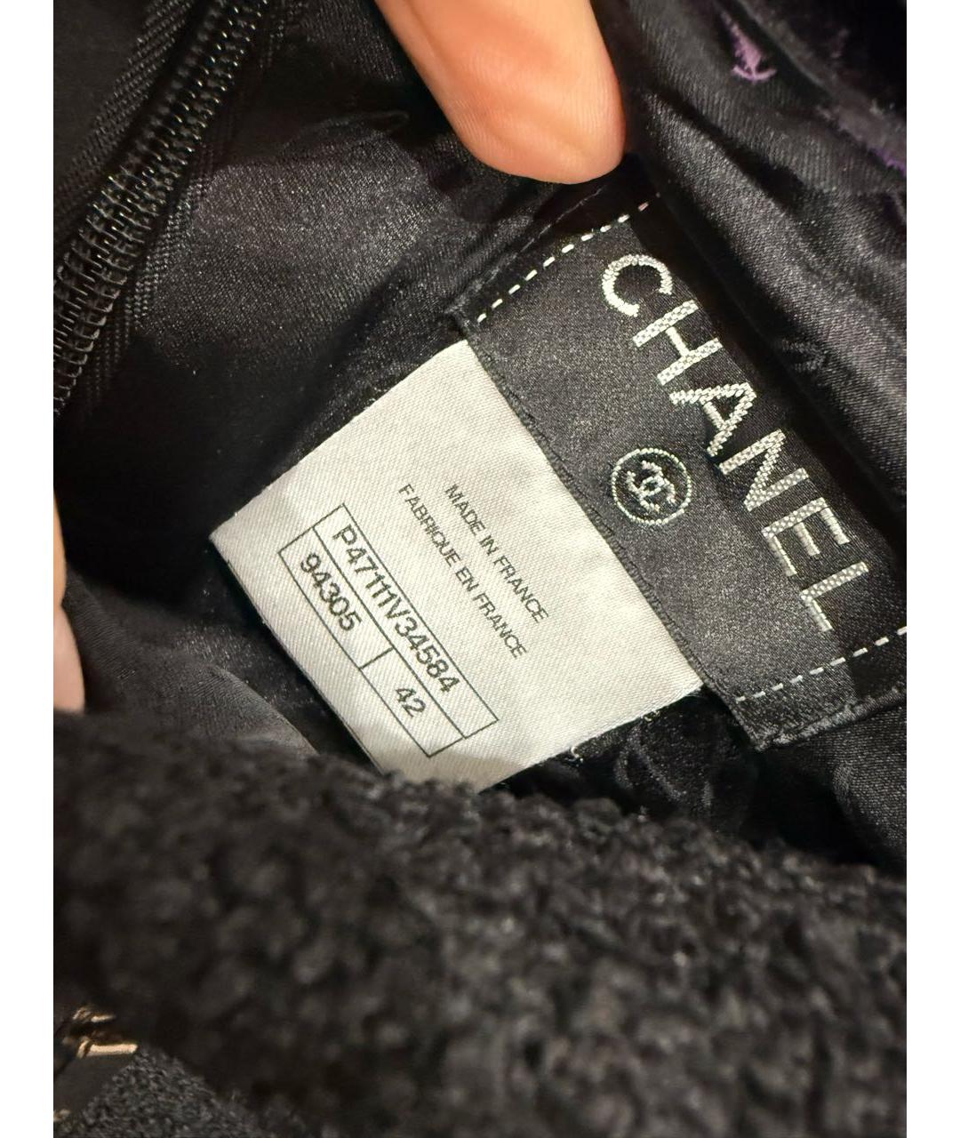 CHANEL Черная шерстяная юбка миди, фото 3