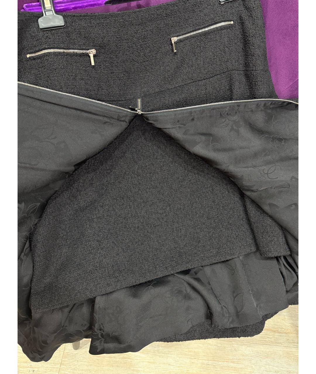 CHANEL Черная шерстяная юбка миди, фото 6