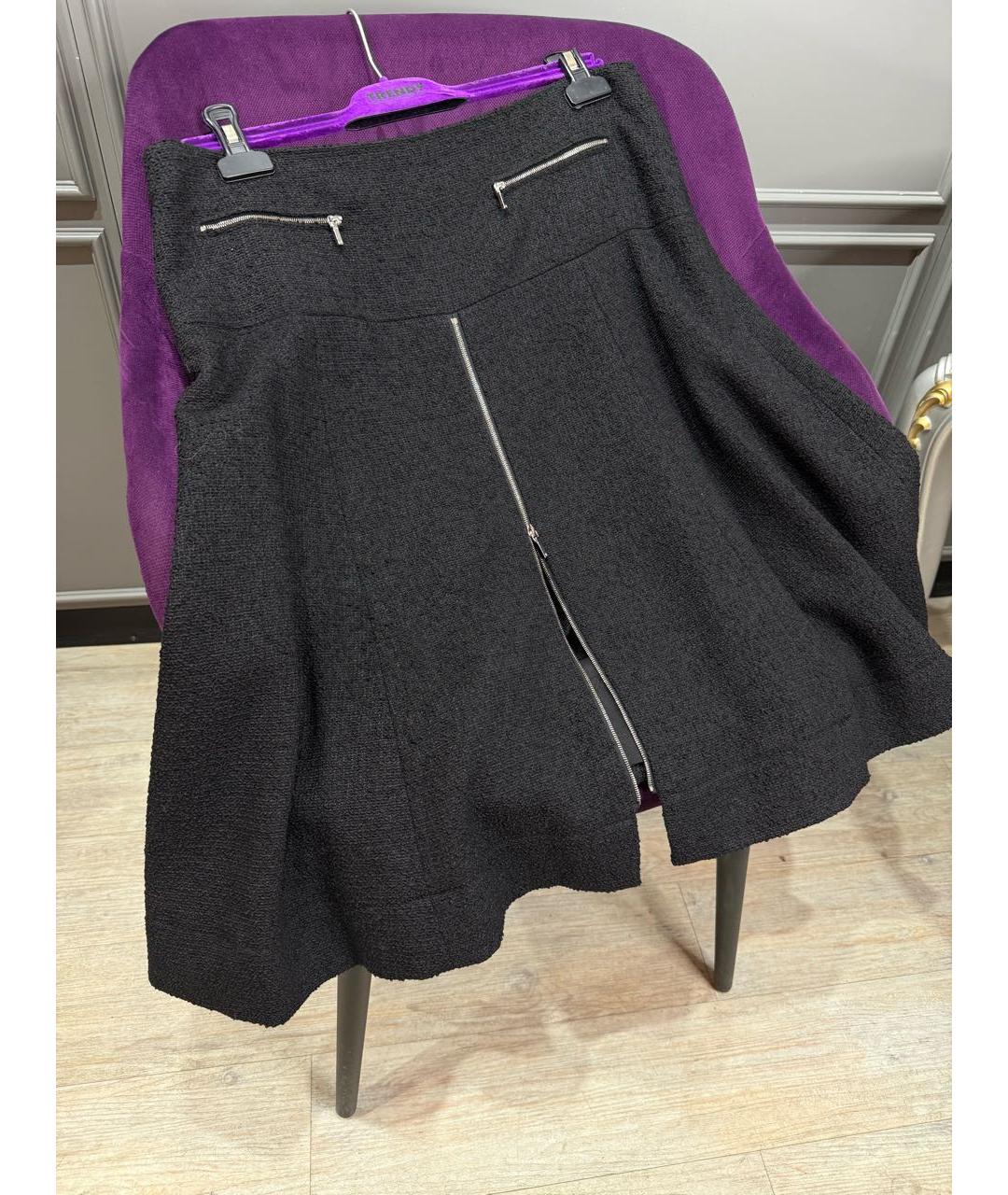 CHANEL Черная шерстяная юбка миди, фото 7