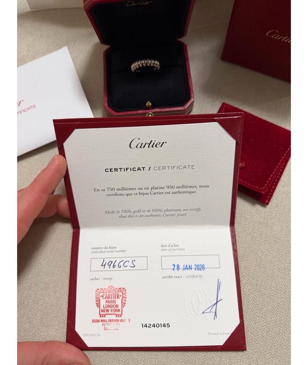 CARTIER Белое кольцо из белого золота, фото 3