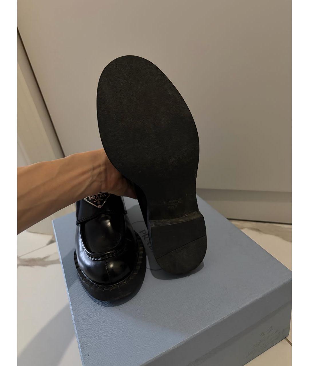 PRADA Черные кожаные лоферы, фото 4