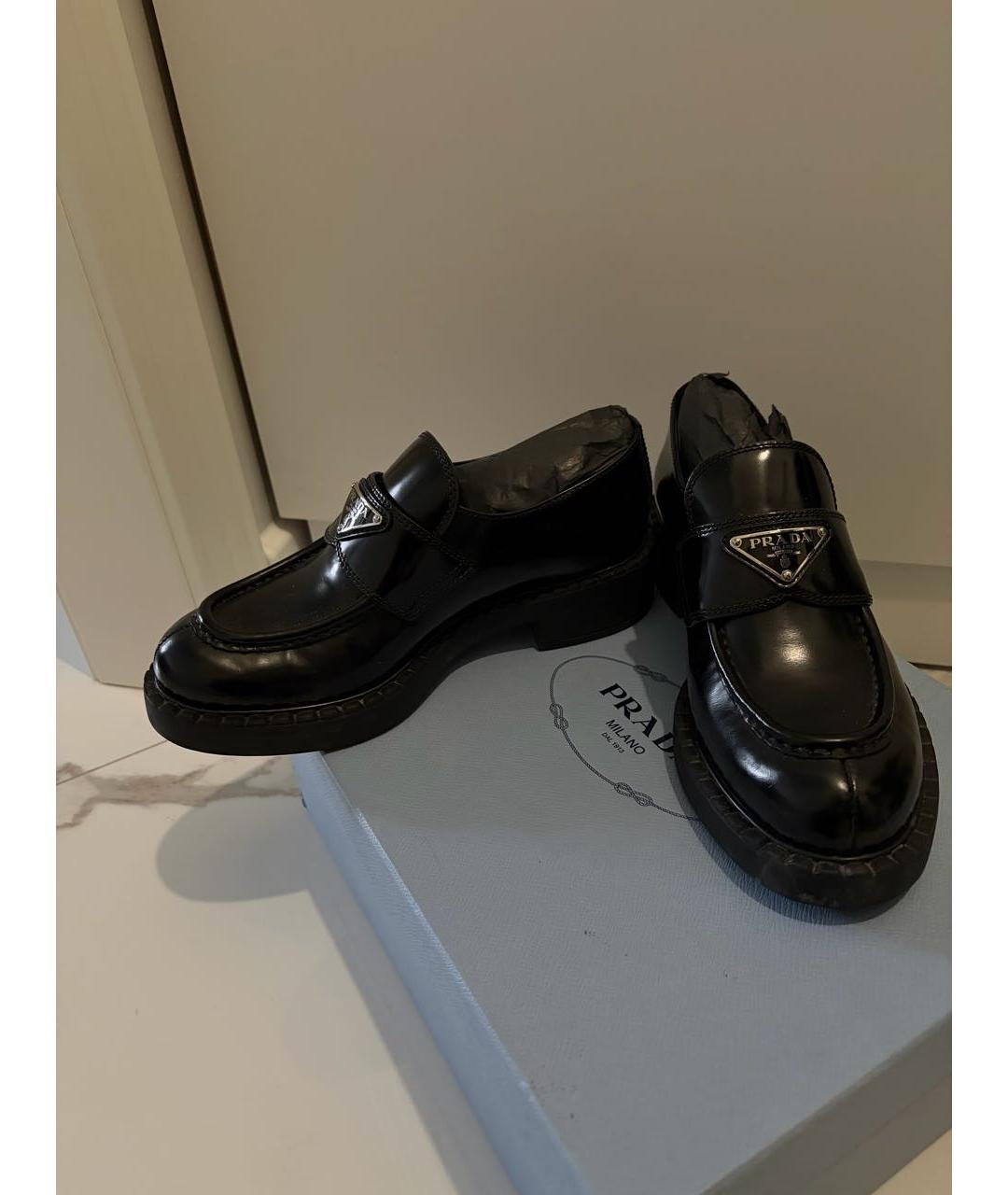 PRADA Черные кожаные лоферы, фото 5