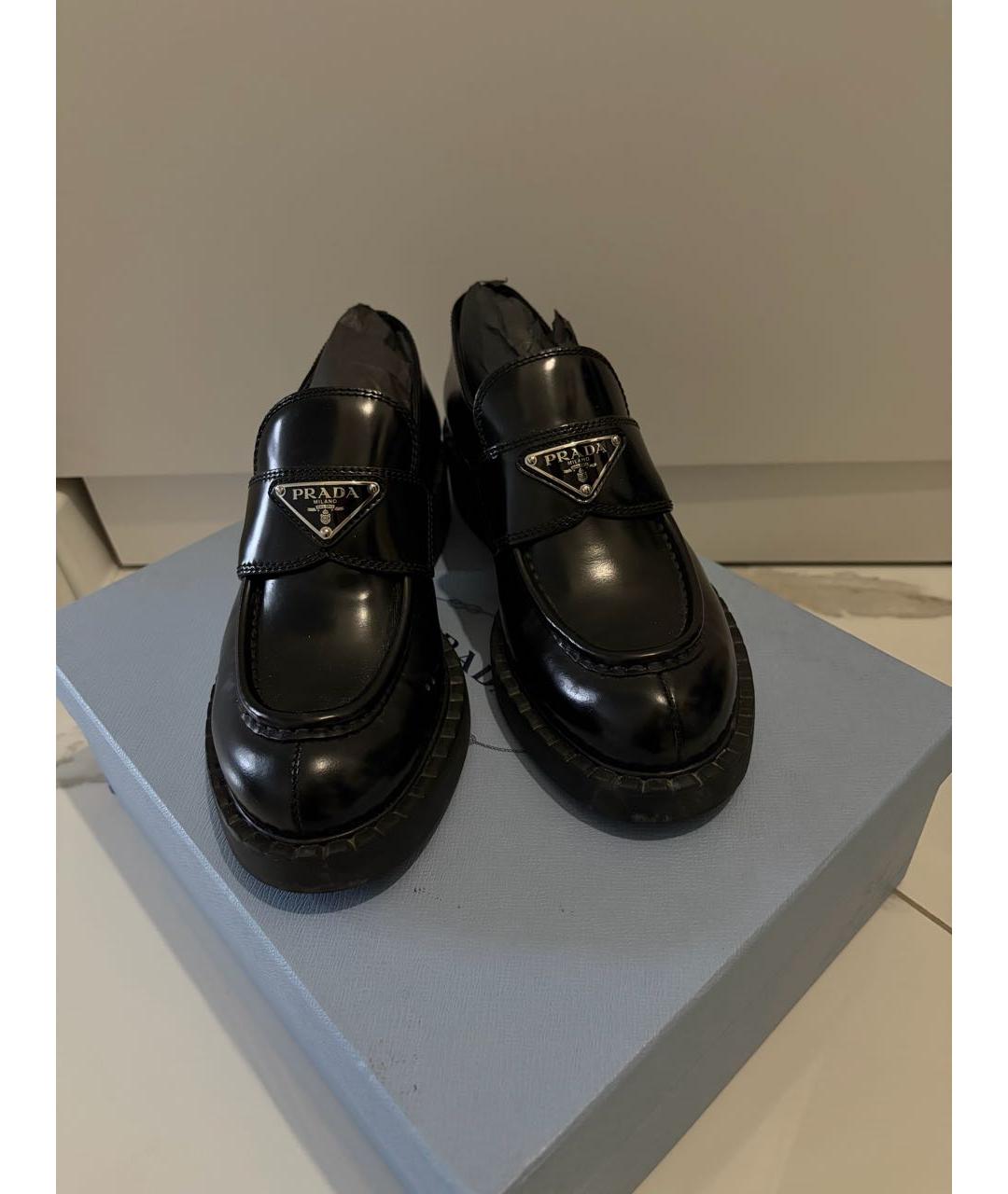 PRADA Черные кожаные лоферы, фото 2
