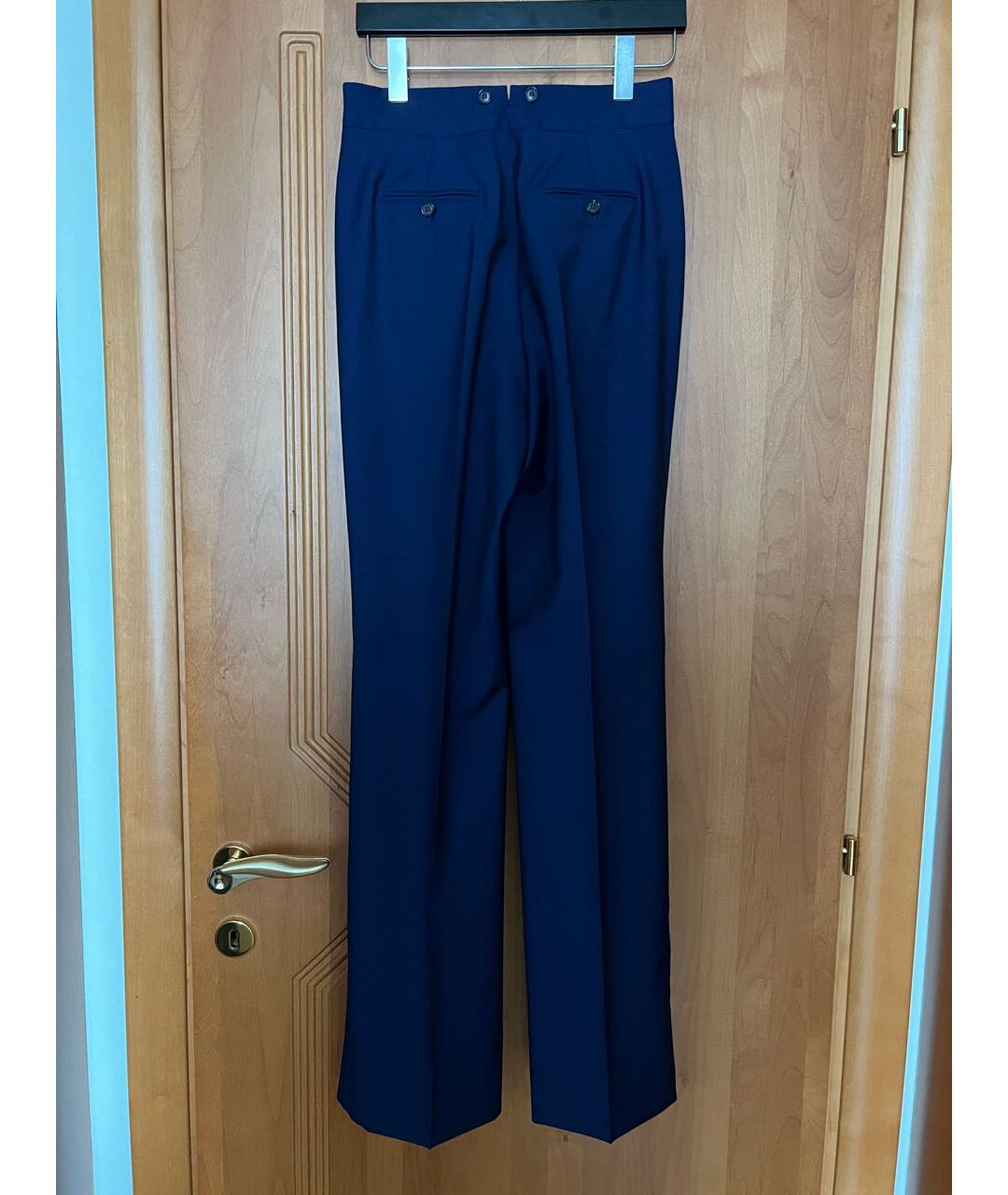 MCQ ALEXANDER MCQUEEN Синие шерстяные прямые брюки, фото 2