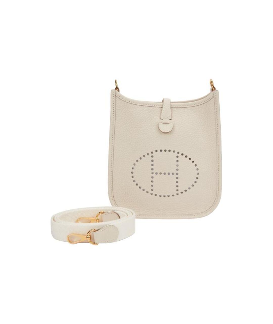 HERMES Бежевая кожаная сумка через плечо, фото 6