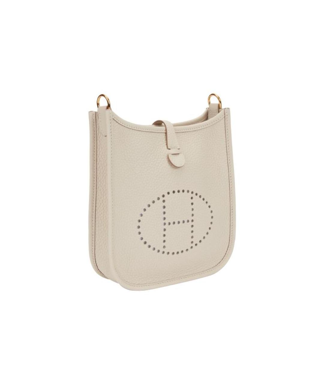 HERMES Бежевая кожаная сумка через плечо, фото 3