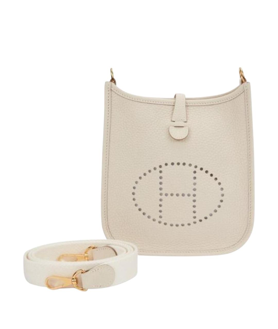 HERMES Бежевая кожаная сумка через плечо, фото 1