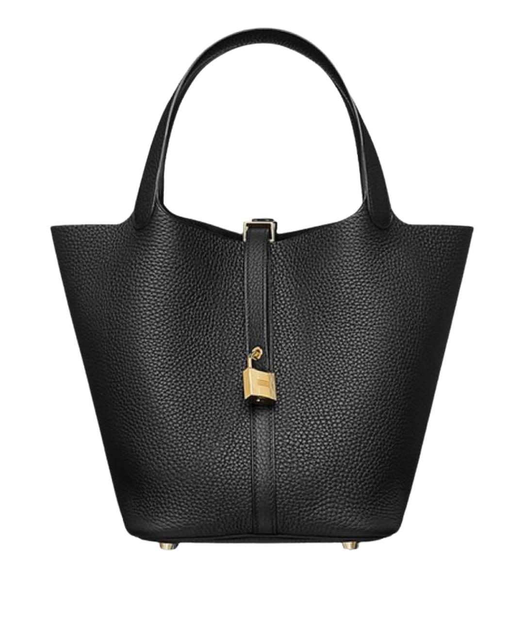 HERMES Черная кожаная сумка через плечо, фото 1