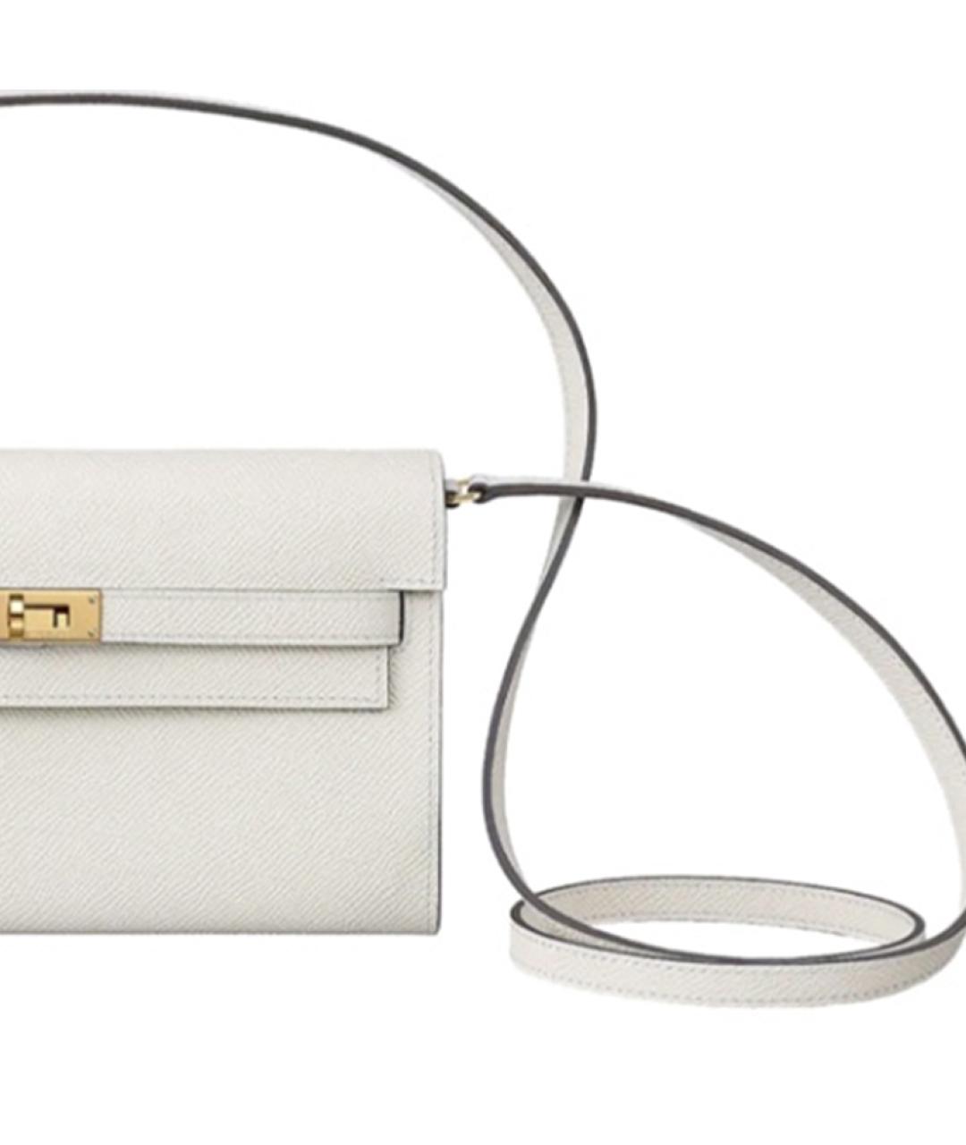 HERMES Белая кожаная сумка через плечо, фото 5
