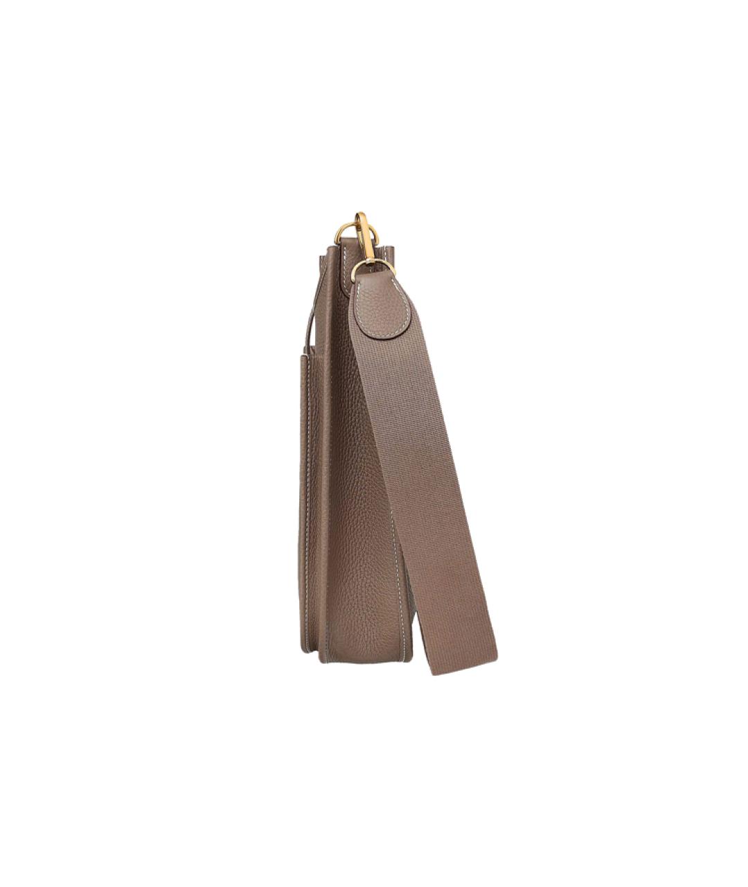 HERMES Коричневая кожаная сумка через плечо, фото 3