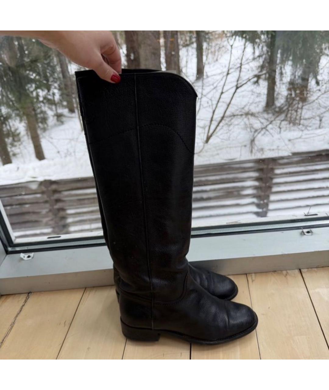 CHANEL Черные кожаные сапоги, фото 4