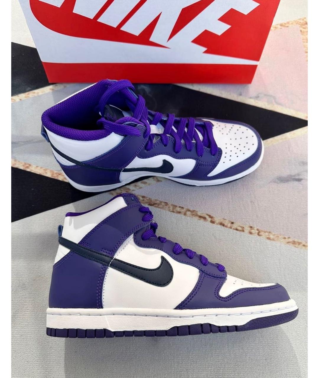 NIKE Фиолетовые кожаные кроссовки, фото 2