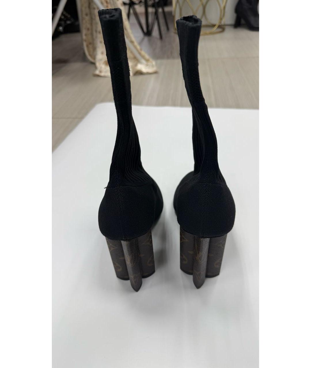 LOUIS VUITTON Черные текстильные ботильоны, фото 4