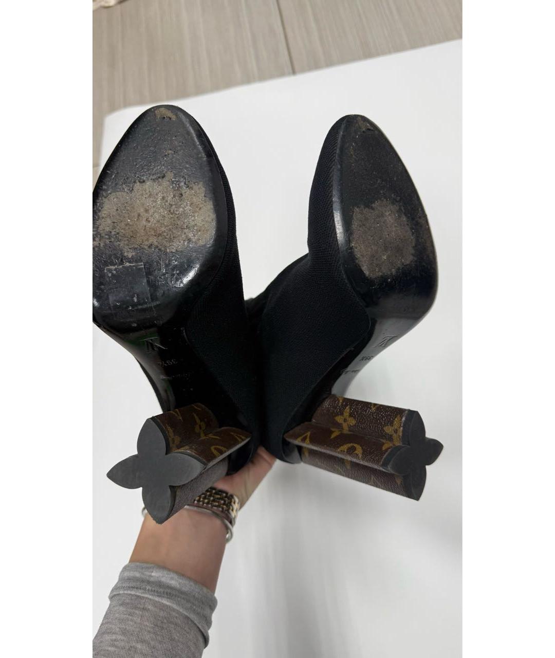 LOUIS VUITTON Черные текстильные ботильоны, фото 5