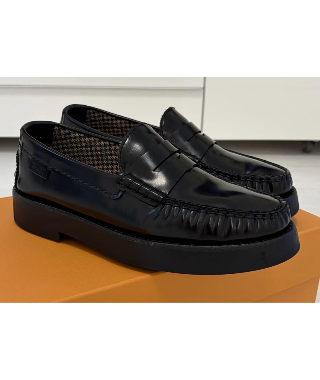 TOD'S Черные кожаные лоферы, фото 7