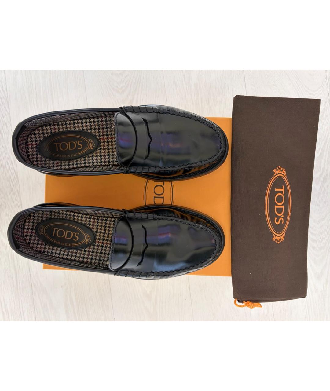 TOD'S Черные кожаные лоферы, фото 3