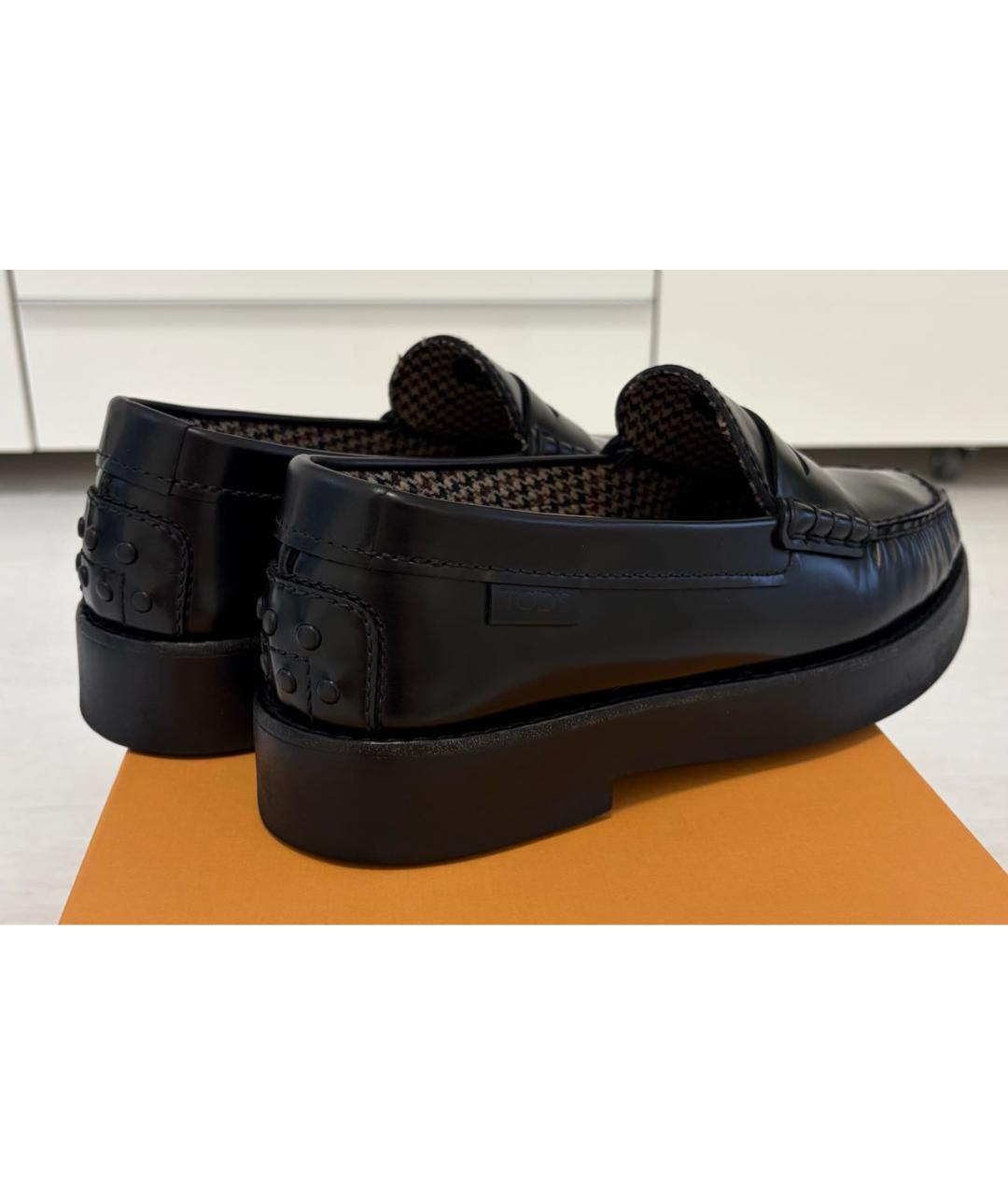 TOD'S Черные кожаные лоферы, фото 5