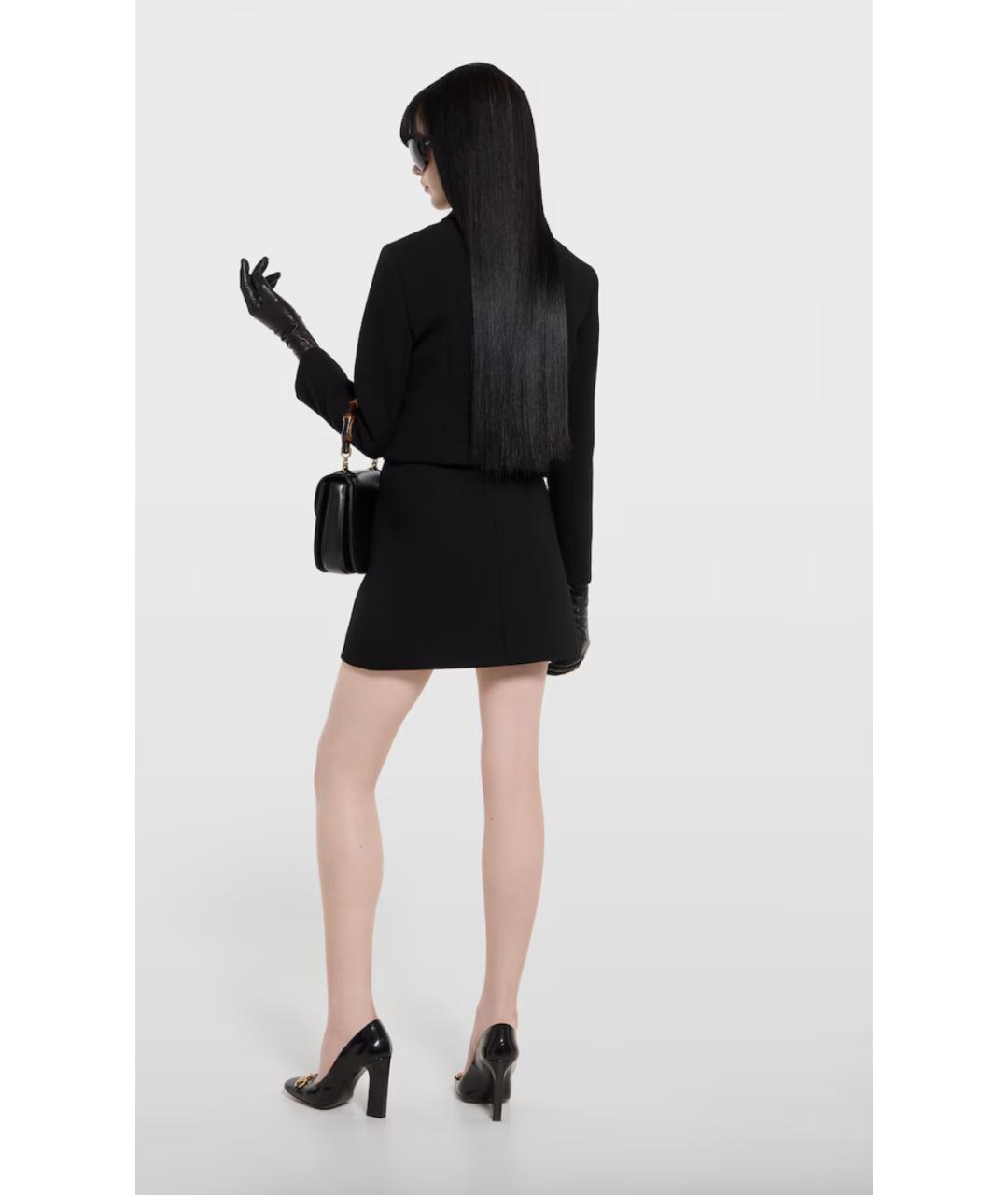 GUCCI Черная шерстяная юбка мини, фото 4