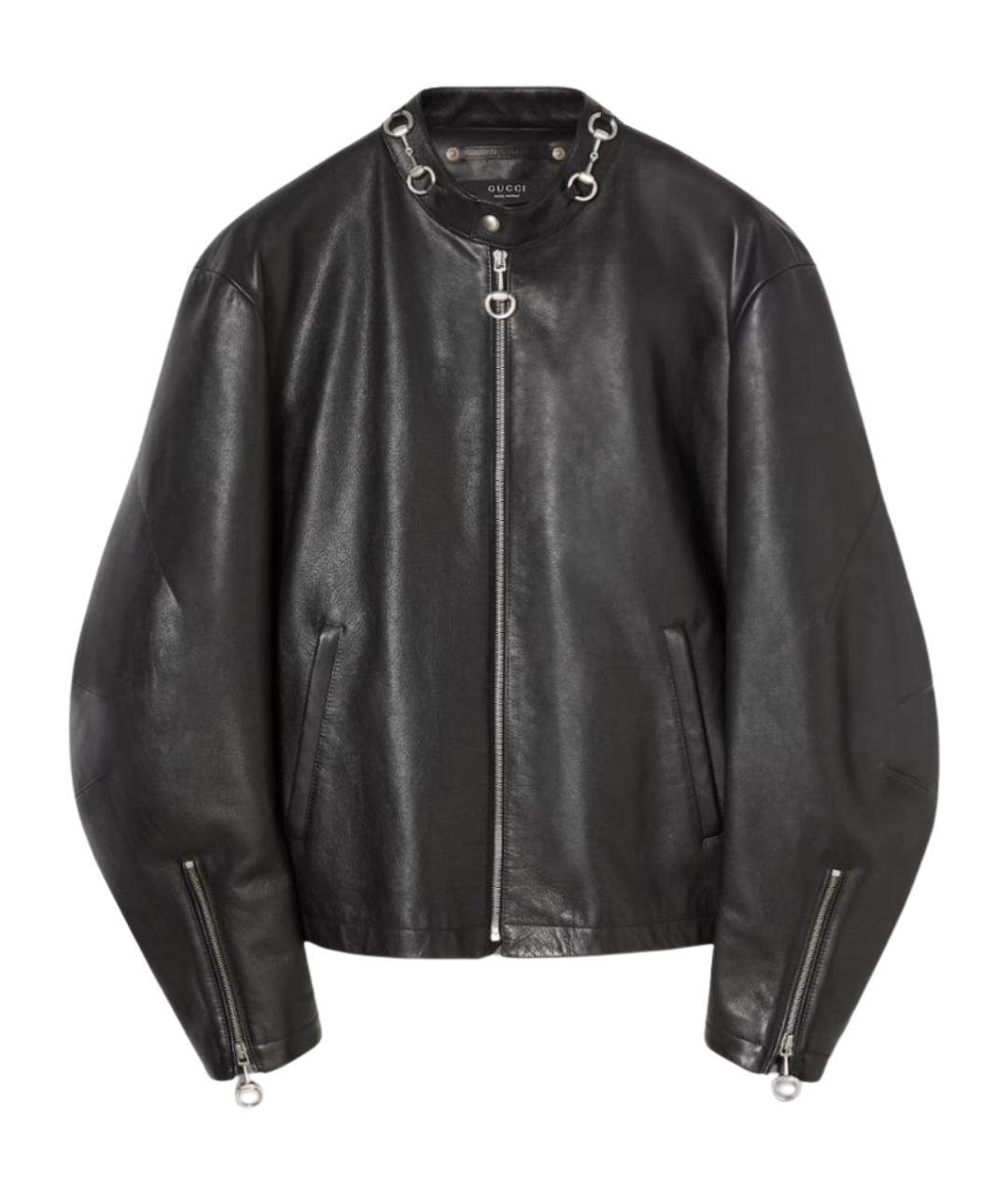 GUCCI Черная кожаная куртка, фото 1
