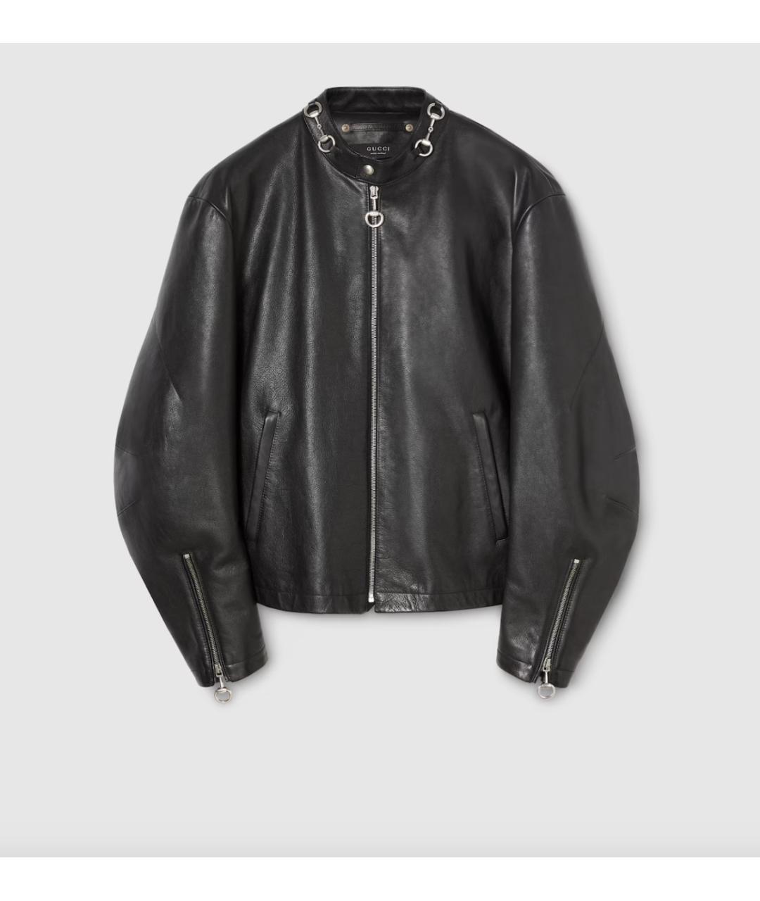GUCCI Черная кожаная куртка, фото 6