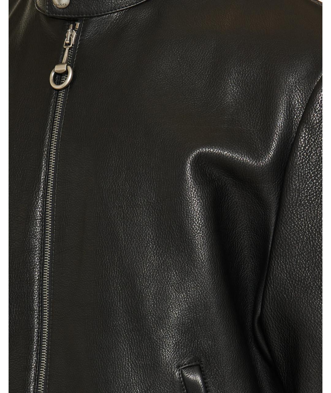 GUCCI Черная кожаная куртка, фото 4