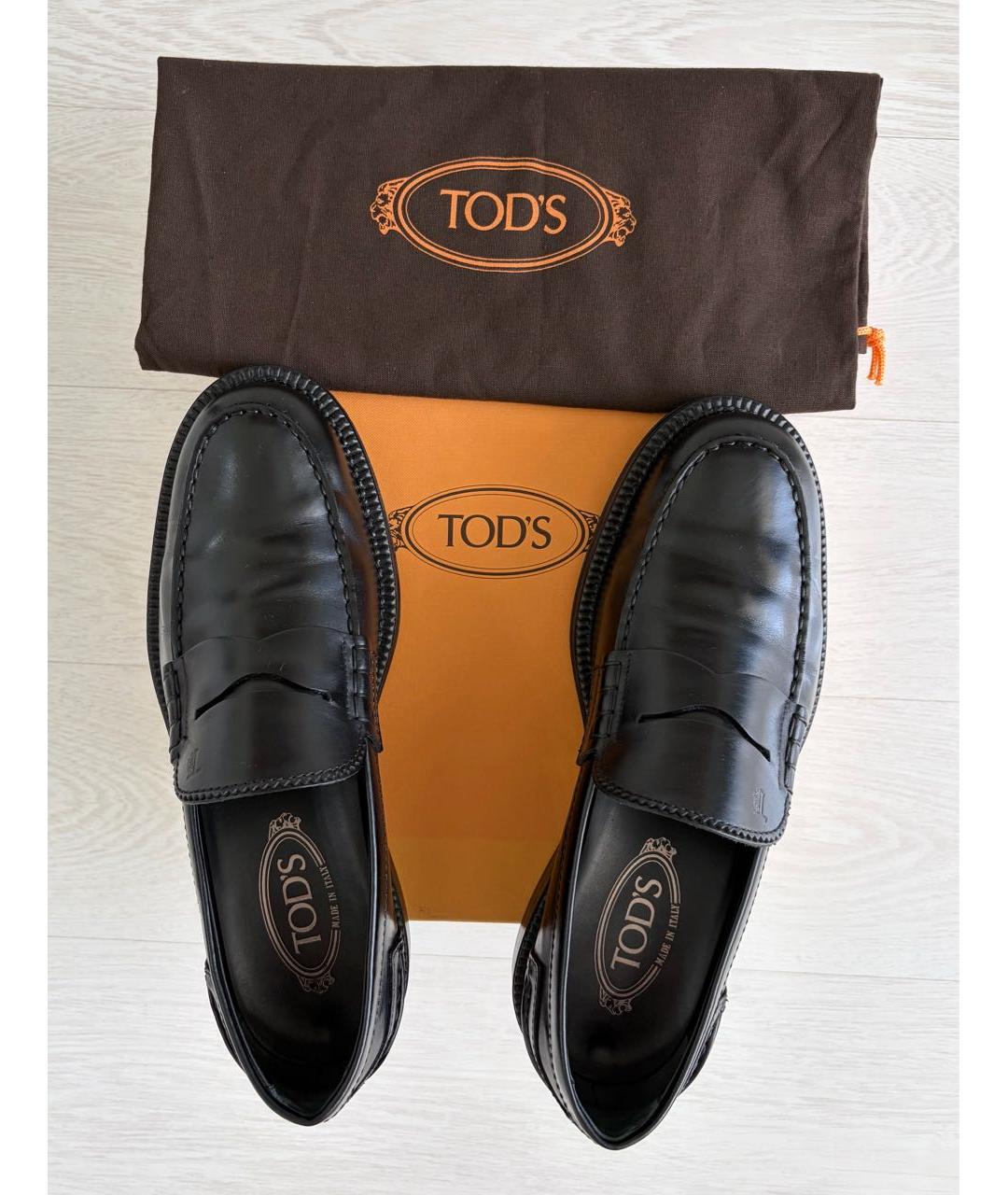 TOD'S Черные кожаные лоферы, фото 7