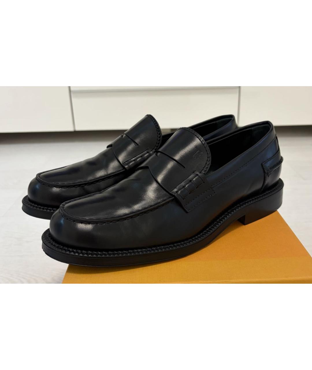 TOD'S Черные кожаные лоферы, фото 2