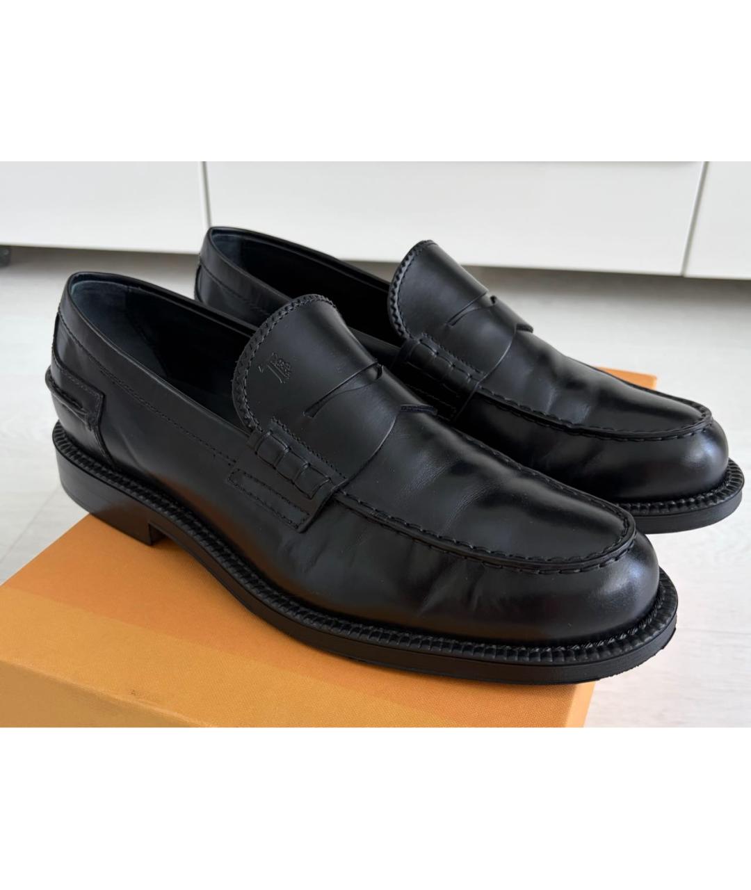 TOD'S Черные кожаные лоферы, фото 3